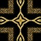Gold glitter ornamental vector seamless pattern. Greek style patterned background. Repeat geometric glittering backdrop
