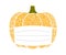 Gold glitter pumpkin in protective mask for save holiday Halloween. Seasonal October vegetable pumpkin. Vector