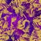 Gold glitter and purple tropical seamless pattern