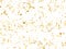 Gold glitter realistic confetti flying on white holiday vector graphic design.