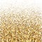 Gold glitter shine texture on a white background. Golden explosion of confetti.