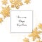 Gold glitter snowflakes frame postcard