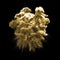 Gold glitter stardust particle smoke golden paint powder explosion cloud background