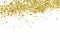 Gold Glitter Texture Isolated On White. Amber Particles Color. Celebration Background. Golden Explosion Of Confetti.