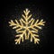 Gold glitter textured snowflake icon on black background. Vector Shiny Christmas, New year and winter sparkling golden hand drawn