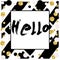 Gold glitter typography.Hello - Hand painted gold lettering