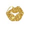 Gold glitter vector lips. Golden sparkle kiss.