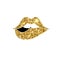 Gold glitter vector lips. Golden sparkle kiss.