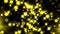 Gold glittering particles and flash light, celebratory 3d render background, golden explosion of confetti
