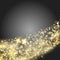 Gold glittering star dust trail sparkling particles on transparent background. Space comet tail. Vector glamour fashion