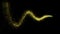 Gold glittering star dust wave of trail sparkling particles on black background