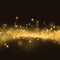 Gold glittering stars dust trail background