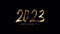 Gold glittering text animation 2023 Happy New Year