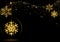 Gold Glowing Christmas Snowflakes