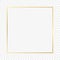 Gold glowing square frame isolated on transparent background