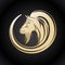 Gold goat logo.