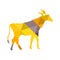 A gold goat vector illustration in geometric shape