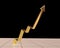 Gold  golden graph statistics growth price index - 3d rendering