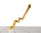 Gold  golden graph statistics growth price index - 3d rendering