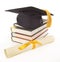 Gold Grad Cap Diploma Books 1