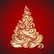 Gold Graphical Christmas tree