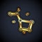 Gold Great Bear constellation icon isolated on black background. Vector