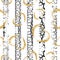 Gold grunge hearts craquelure stripes seamless pattern