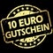 gold grunge stamp with Banner 10 Euro voucher (in german