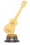A gold guitar Isolated On White Background, 3D render. 3D illustration