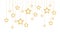 Gold handing shiny glitter glowing star isolated on white background. Vector illustration
