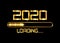 Gold Happy new year 2020 with loading icon golden fashion style. Progress bar almost reaching new year`s eve. Luxury shiny metal