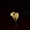 Gold Healed broken heart or divorce icon isolated on brown background. Shattered and patched heart. Love symbol