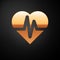 Gold Health insurance icon isolated on black background. Patient protection. Security, safety, protection, protect