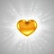 Gold heart with bright radiance