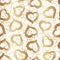 Gold heart. Golden hearts seamless pattern. Repeated heart background for design gift pack, wrapping paper, wrappers, wallpapers,