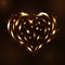 Gold heart light tracing effect Glowing