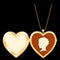 Gold Heart Open Locket, Child Cameo, Jewelry Chain Necklace, Copy Space