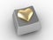 Gold heart shape button