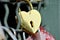 Gold heart shaped padlock,simbolof eternal love.