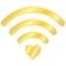 Gold heart wifi icon