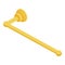 Gold heated towel rail icon, isometric style