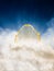 Gold heavens gate in the sky / 3D illustration