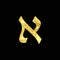 Gold Hebrew letter - Aleph