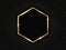 Gold hexagonal frame with particles