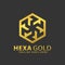 Gold Hexagonal Luxury Logos Design Vector Illustration Template