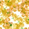 Gold Hibiscus Wallpaper. Golden Seamless Backdrop. Orange Flower Painting. White Watercolor Garden. Yellow Pattern Garden. Golden