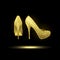 Gold High-Heeled Shoes