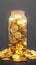 gold high value coins stored in glass containers Savings