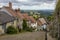 Gold Hill in Shaftesbury in Dorset, UK