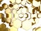 Gold honeycomb pattern background